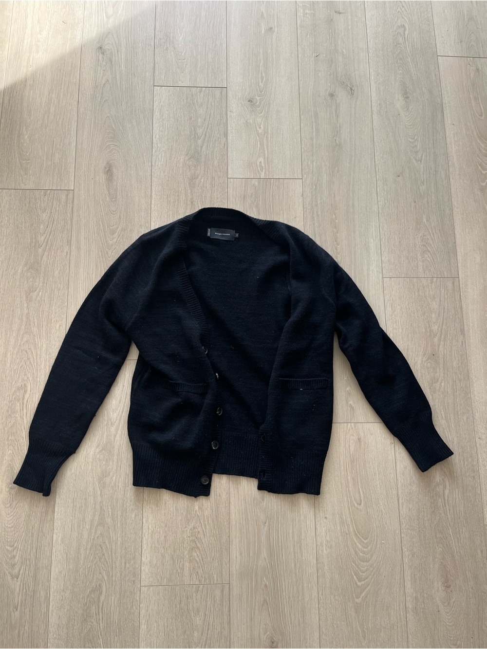 Wings + Horns Black Men's Button-Front Cardigan